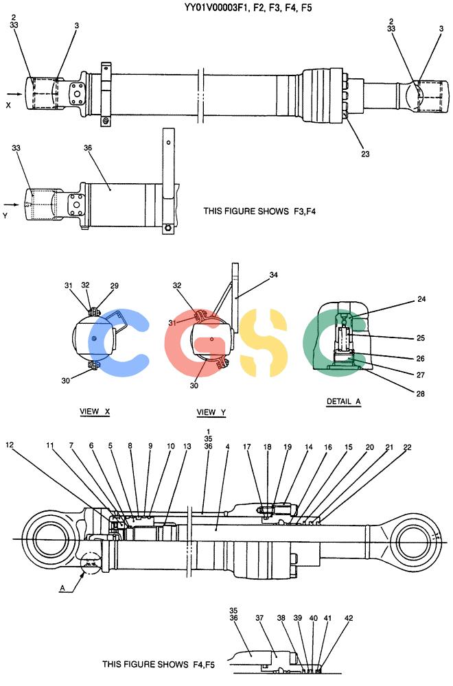 纽荷兰零件查询(E135SR) - CRAWLER EXCAVATOR ASN YY04-06254 (07-054) - CYLINDER ASSY, ARM New Holland Constructuion
