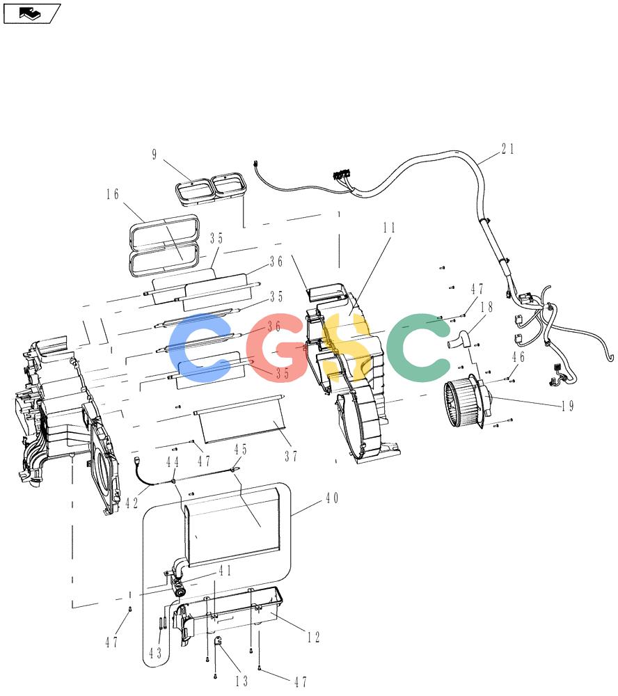 神钢零件查询(SK170 ACERA M-9) - CRAWLER EXCAVATOR - TIER 3 NON-REGULATED (1/12-12/13) (50.200.AB[07]) - AIR CONDITIONER, ASSY Kobelco