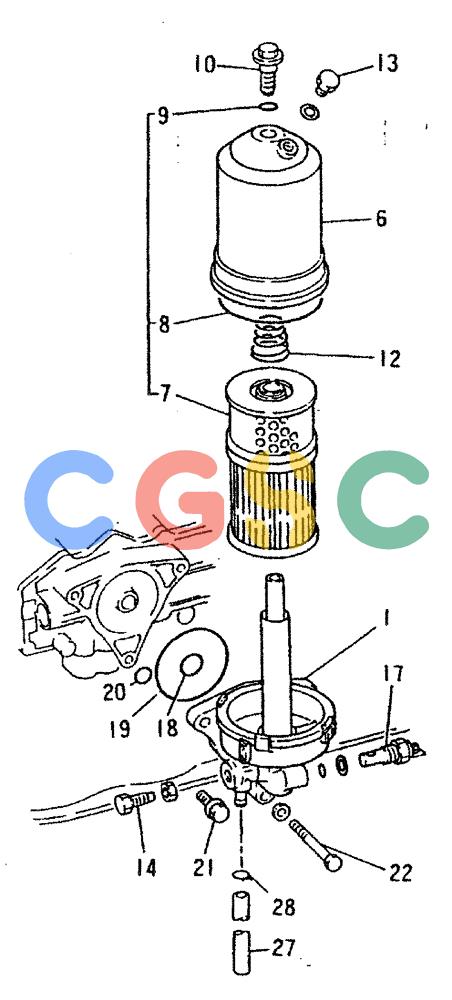 神钢零件查询(6D16-T) - MITSUBISHI DIESEL ENGINE - K909LC & MD240BLC (1/87-12/06) (02-010) - OIL FILTER P/N ME034775 Kobelco