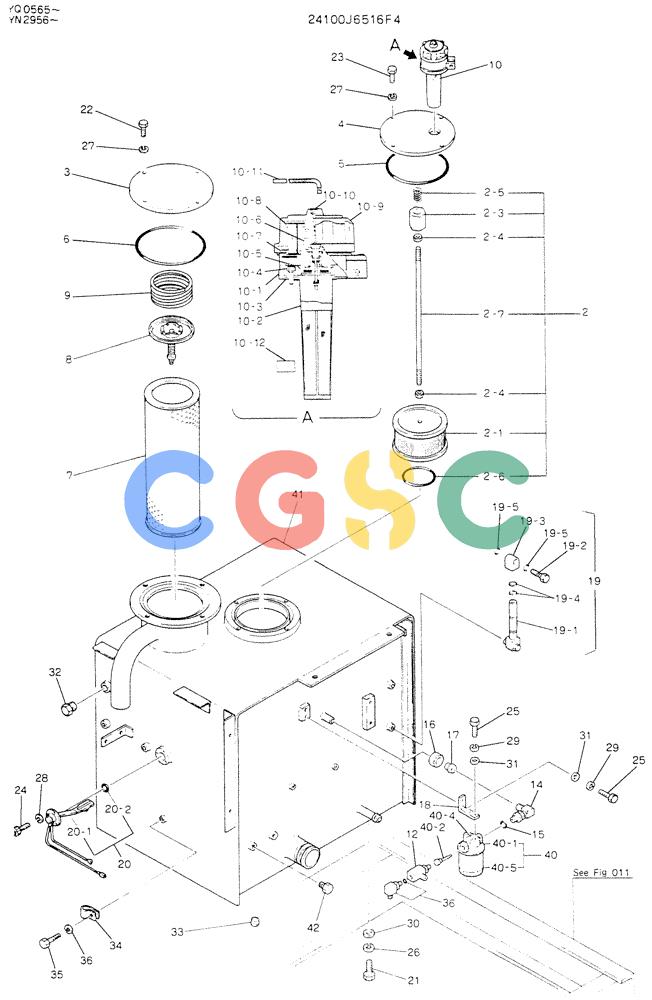 神钢零件查询(K907LC) - MARK II EXCAVATOR ASN YQ0565 (NA) (1/87-12/03) (01-004) - TANK ASSY, HYDR, P/N 24100J6516F4 Kobelco