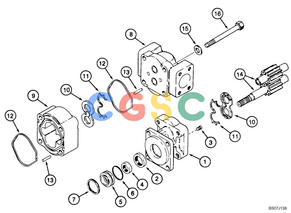 纽荷兰零件查询(D150B) - CRAWLER DOZER TIER 3 (HYDRO) (10/07-) (08-12) - PUMP ASSY, HYDRAULIC GEAR (WITHOUT PTO) New Holland Constructuion