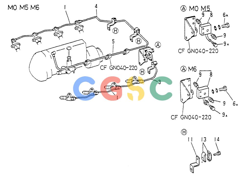 神钢零件查询(8DC9-T) - MITSUBISHI DIESEL ENGINE - K914 & K975 (1/79-12/06) (03-016[01]) - FUEL RETURN SYSTEM Kobelco