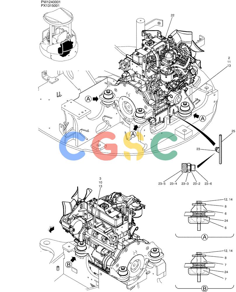 纽荷兰零件查询(E35SR) - COMPACT CRAWLER EXCAVATOR ASN PX13-15001 (N6TN61732) (NA) (1/06-) (01-006) - ENGINE INSTAL New Holland Constructuion