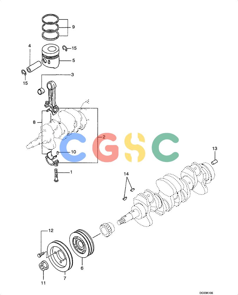 纽荷兰零件查询(E160) - CRAWLER EXCAVATOR (N.A.) (1/06-) (02 -28[00]) - CRANKSHAFT AND PISTON New Holland Constructuion