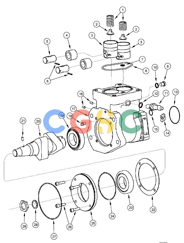 凯斯零件查询(FLX3510) - FLOATER (8/04-8/06) (02-080) - FUEL INJECTION PUMP - CAM HOUSING KIT, FLX 3010 Case Agriculture