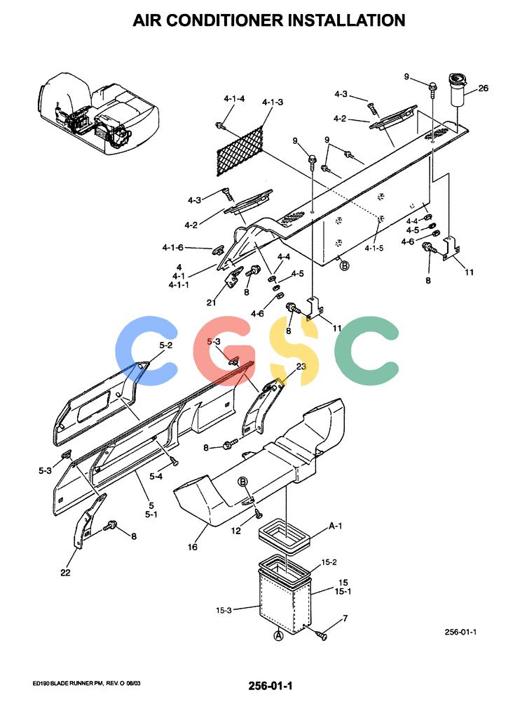 神钢零件查询(ED190LC-6E) - BLADE RUNNER EXCAVATOR/DOZER BTW YL03U0136 - YL03U0292 (1/05-12/06) (01-068[01]) - AIR CONDITIONER INSTALLATION Kobelco