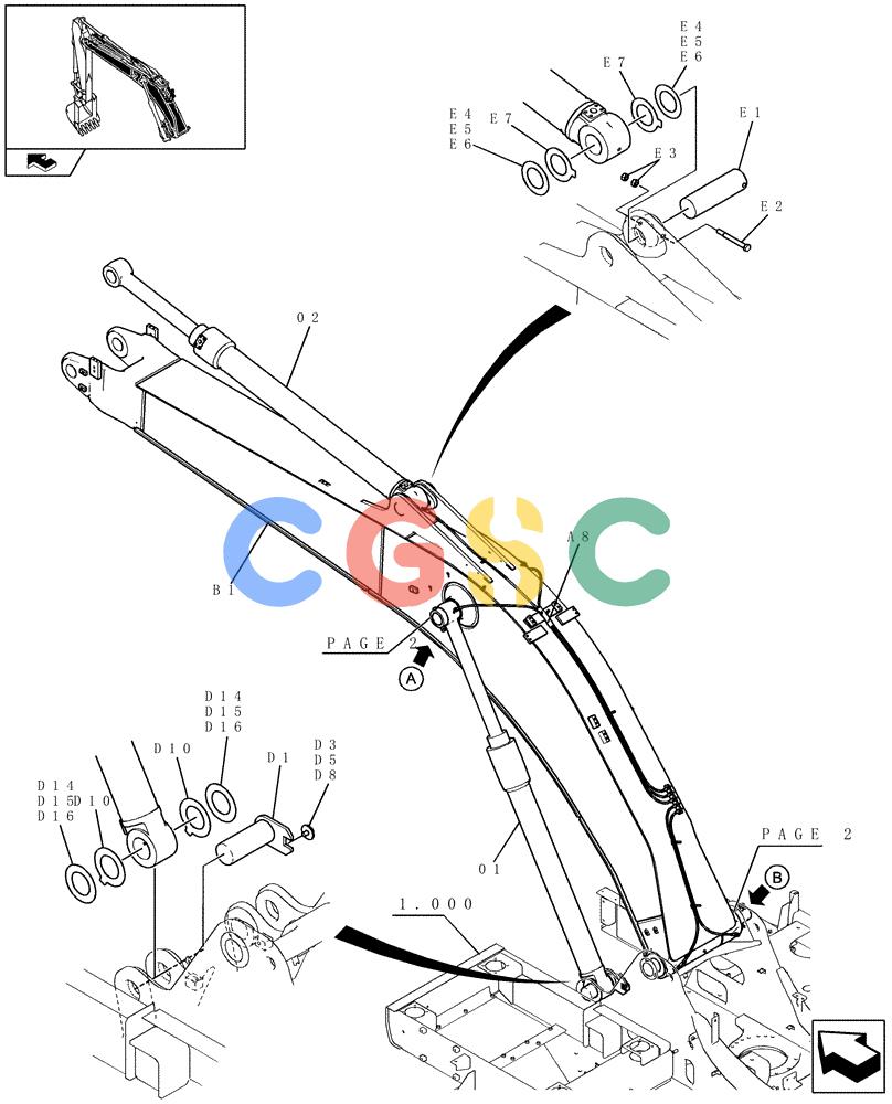 纽荷兰零件查询(E235BSR) - CRAWLER EXCAVATOR (5/07-) (2.000[01]) - MONOBLOC BOOM (5,65M) New Holland Constructuion