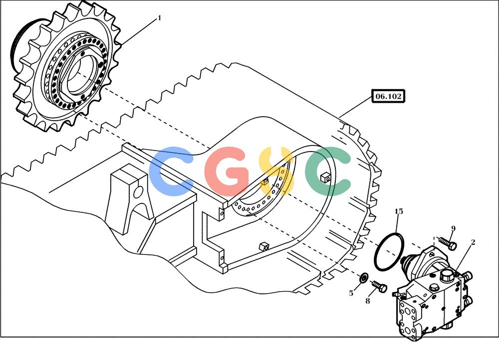 纽荷兰零件查询(EC450) - CRAWLER EXCAVATOR (SN: 750001-UP) (11/99-) (16.020[002]) - TRAVEL GEAR INSTALL.MATERIAL (S/N 750002-UP) New Holland Constructuion