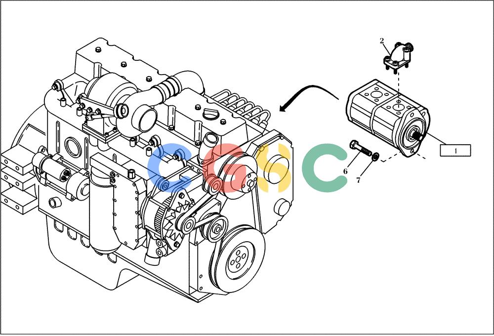 纽荷兰零件查询(EC270) - CRAWLER EXCAVATOR (7/00-) (22.050[002]) - GEAR PUMP INSTALL.MATERIAL (S/N 727002-727022) New Holland Constructuion