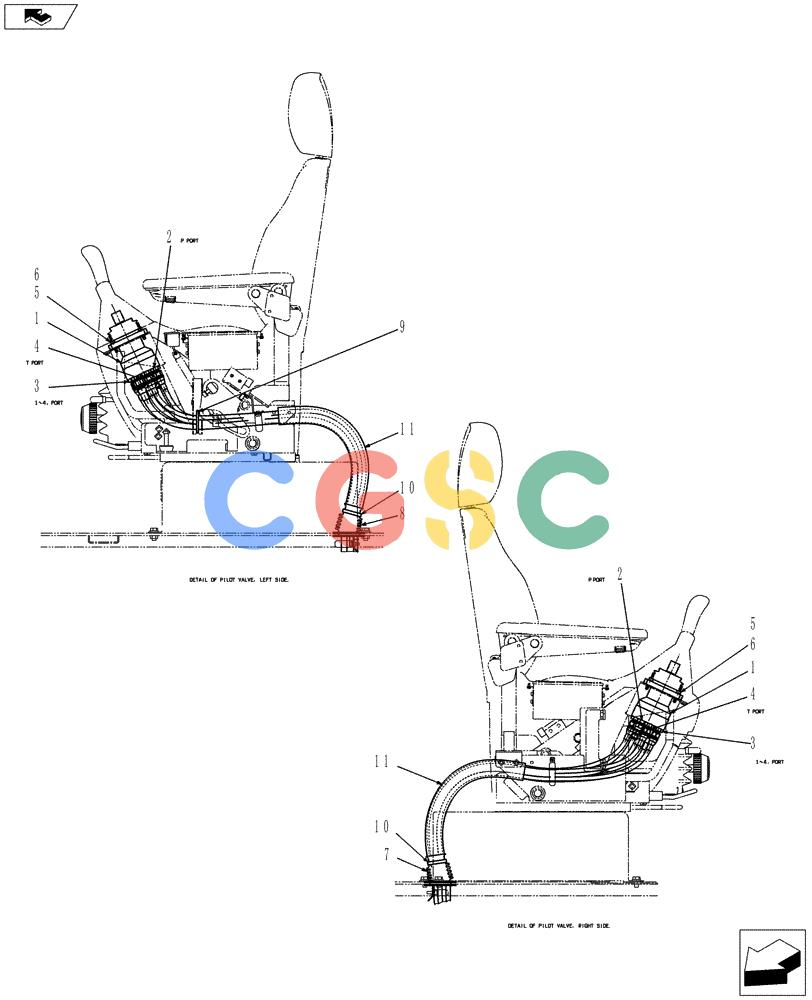 纽荷兰零件查询(E70BSR) - COMPACT CRAWLER EXCAVATOR ASN YT06-18001 (01-034[02]) - CONTROL LINES, REMOTE New Holland Constructuion