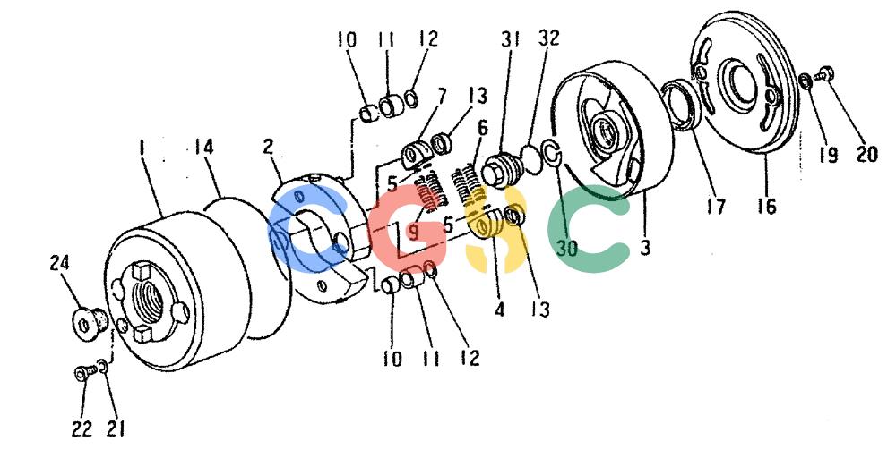 神钢零件查询(6D16-T) - MITSUBISHI DIESEL ENGINE - K909LC & MD240BLC (1/87-12/06) (03-011) - AUTOMATIC TIMER (INNER PARTS) Kobelco