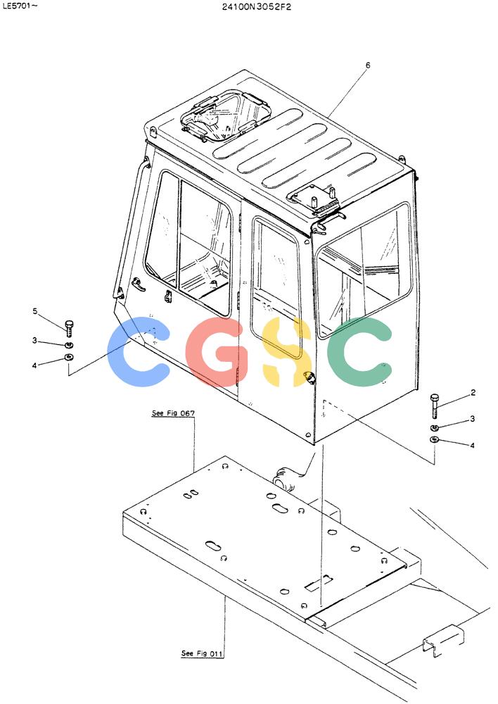 神钢零件查询(K903C) - EXCAVATOR ASN LE5701 (1/87-12/03) (01-002) - INSTAL CAB, P/N 24100N3052F2 Kobelco