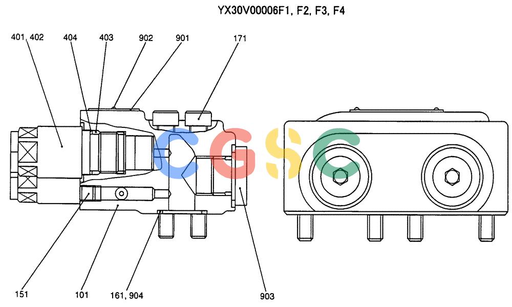 纽荷兰零件查询(E135SR) - CRAWLER EXCAVATOR ASN YY04-06254 (07-046) - VALVE ASSY, SWING-REACTIONLESS New Holland Constructuion