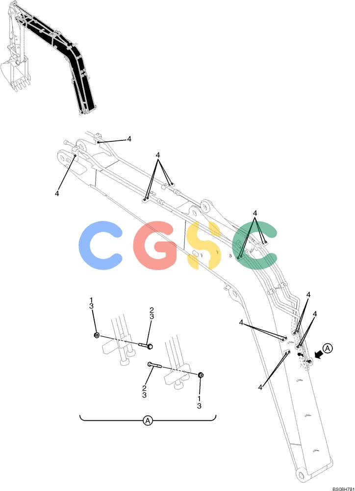 纽荷兰零件查询(E70BSR) - COMPACT CRAWLER EXCAVATOR BTW YT05-15001 - 18000 (NA) (4/08-) (04-03-00[01]) - HYDRAULIC LINES, BOOM, 3.84M (12FT 7IN), PAGE 1 OF 2 New Holland Constructuion