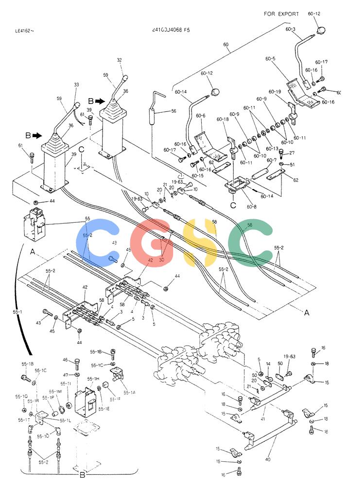 神钢零件查询(K903B) - EXCAVATOR ASN LE3401 (1/85-12/03) (03-003) - CONTROL ASSY (FOR EXPORT) P/N 24100J4068F5 Kobelco