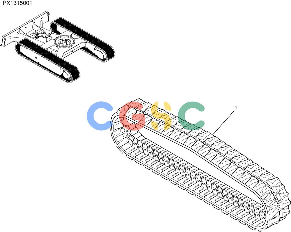 纽荷兰零件查询(E35SR) - COMPACT CRAWLER EXCAVATOR ASN PX13-15001 (N6TN61732) (NA) (1/06-) (02-010) - SHOE ASSY, PX61D00022F1 New Holland Constructuion