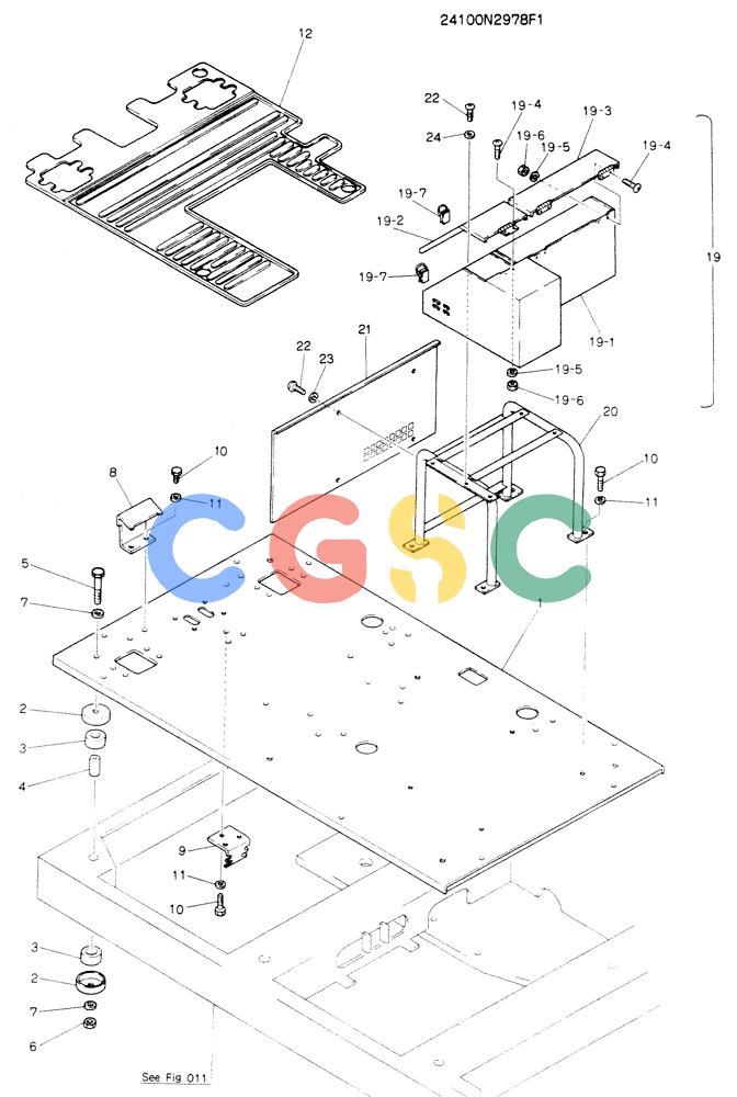神钢零件查询(K904EL) - EXCAVATOR ASN LX1401 (1/86-12/03) (02-007) - PLATE ASSY, FLOOR, P/N 24100N2978F1 Kobelco