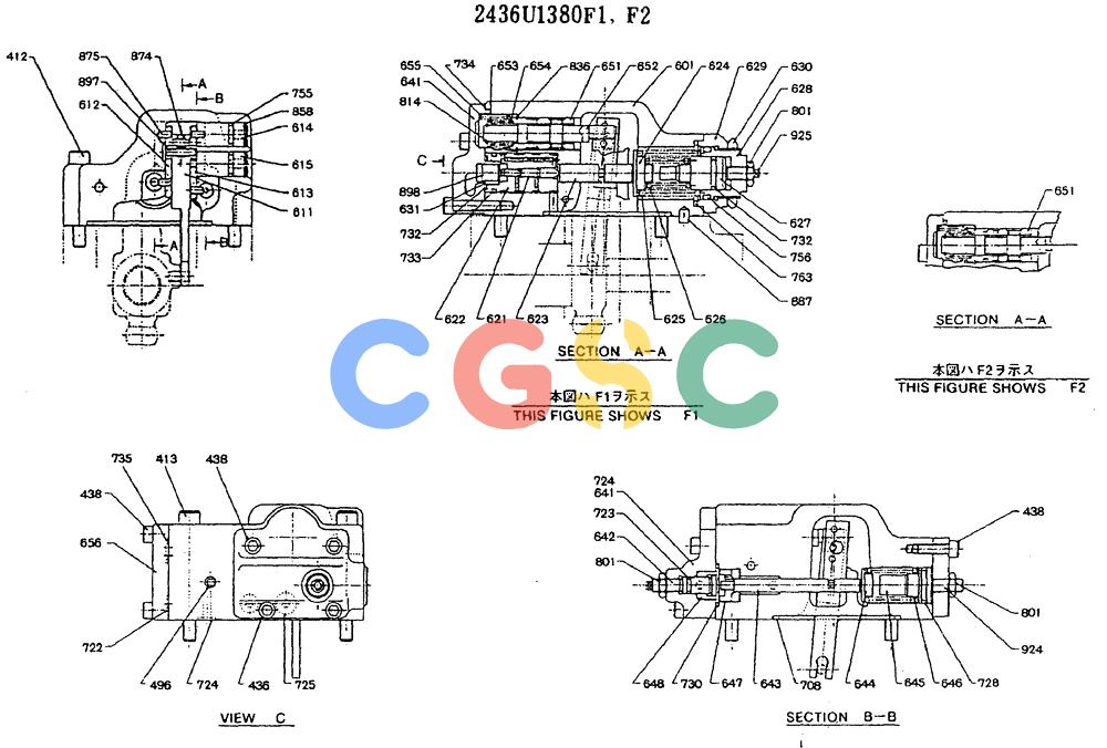 神钢零件查询(MD320BLC) - EXCAVATOR BTW YC0301 - YC0747 (1/80-12/06) (11-021) - REGULATOR ASSY 2436U1380 F1, F2 Kobelco