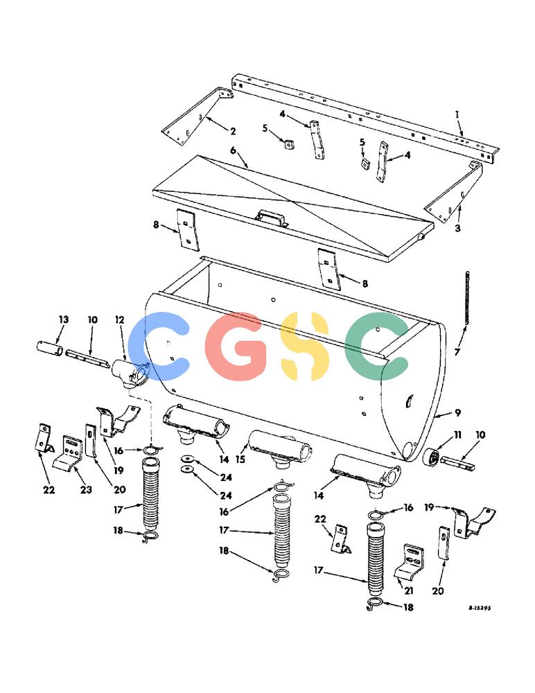 凯斯零件查询(DRY) - FERTILIZER UNITS (4-ROW & 6-ROW SLOW-FEED & FAST-FEED) (1/63-12/66) (A-136) - DRY FERTILIZERS, DRY FERTILIZER HOPPER AND SUPPORTS, FOR SIX-ROW PLANTERS Case Agriculture