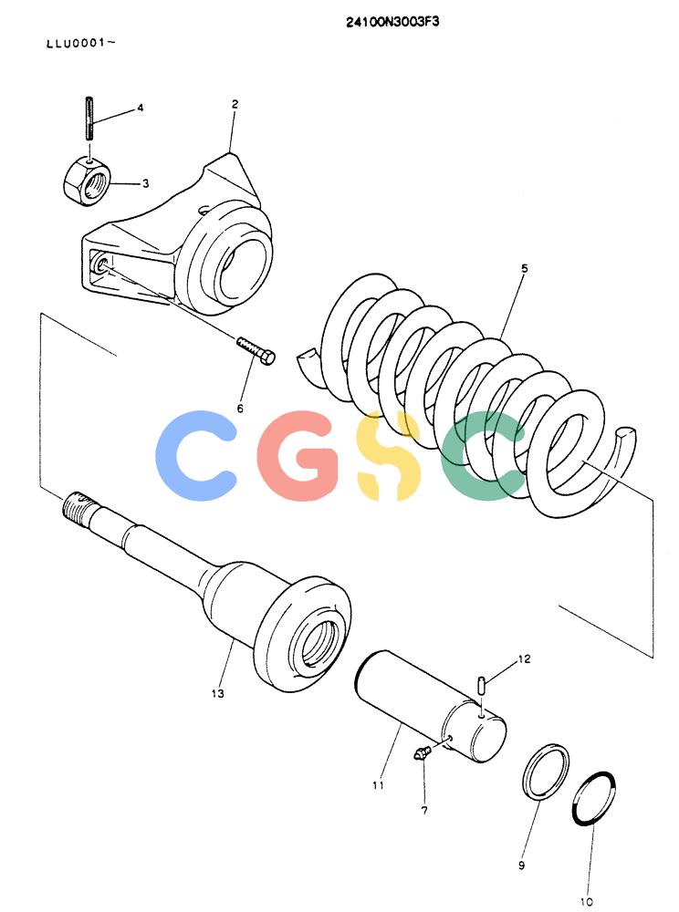 神钢零件查询(K909LC) - MARK II EXCAVATOR ASN LLU-0001 (1/87-12/03) (06-005) - SPRING ASSY, TRACK Kobelco