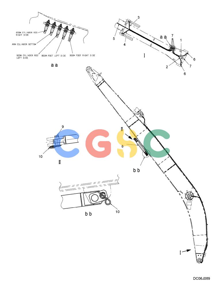 纽荷兰零件查询(E215B) - CRAWLER EXCAVATOR - TIER 3 (NA) - ASN N7DA21001 (1/07-) (6.019[00]) - BOOM GROUP (LONG REACH) (YN02B00423F1) New Holland Constructuion