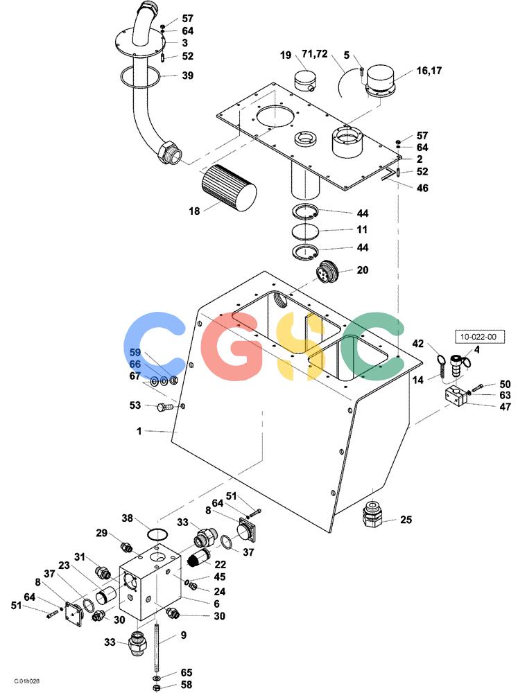 纽荷兰零件查询(CV2500) - VIBRATORY ROLLER (10-001-00[01]) - HYDRAULIC RESERVOIR New Holland Constructuion