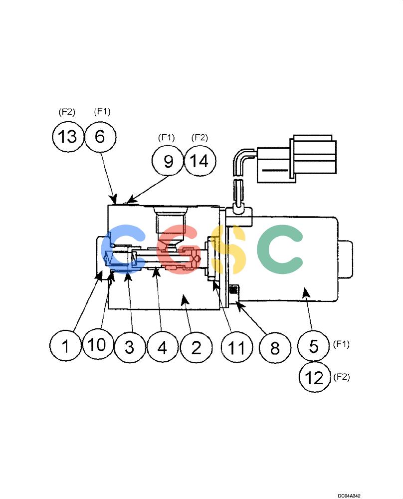 纽荷兰零件查询(EH215) - CRAWLER EXCAVATOR (9/03-) (08 -83[00]) - VALVE ASSY - SOLENOID (YN35V00010F1 - F2) New Holland Constructuion