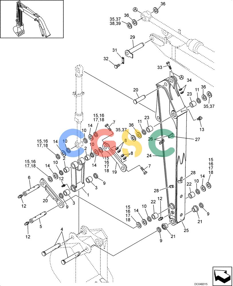 纽荷兰零件查询(E130) - CRAWLER EXCAVATOR (N.A.) (1/06-) (09 -50[00]) - ARM ASSY 2.45M (8FT) New Holland Constructuion
