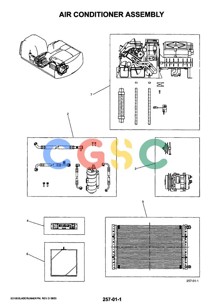 神钢零件查询(ED190LC-6E) - BLADE RUNNER EXCAVATOR/DOZER BTW YL03U0136 - YL03U0292 (1/05-12/06) (01-069) - AIR CONDITIONER ASSEMBLY, P/N-YM20M00008F2 Kobelco