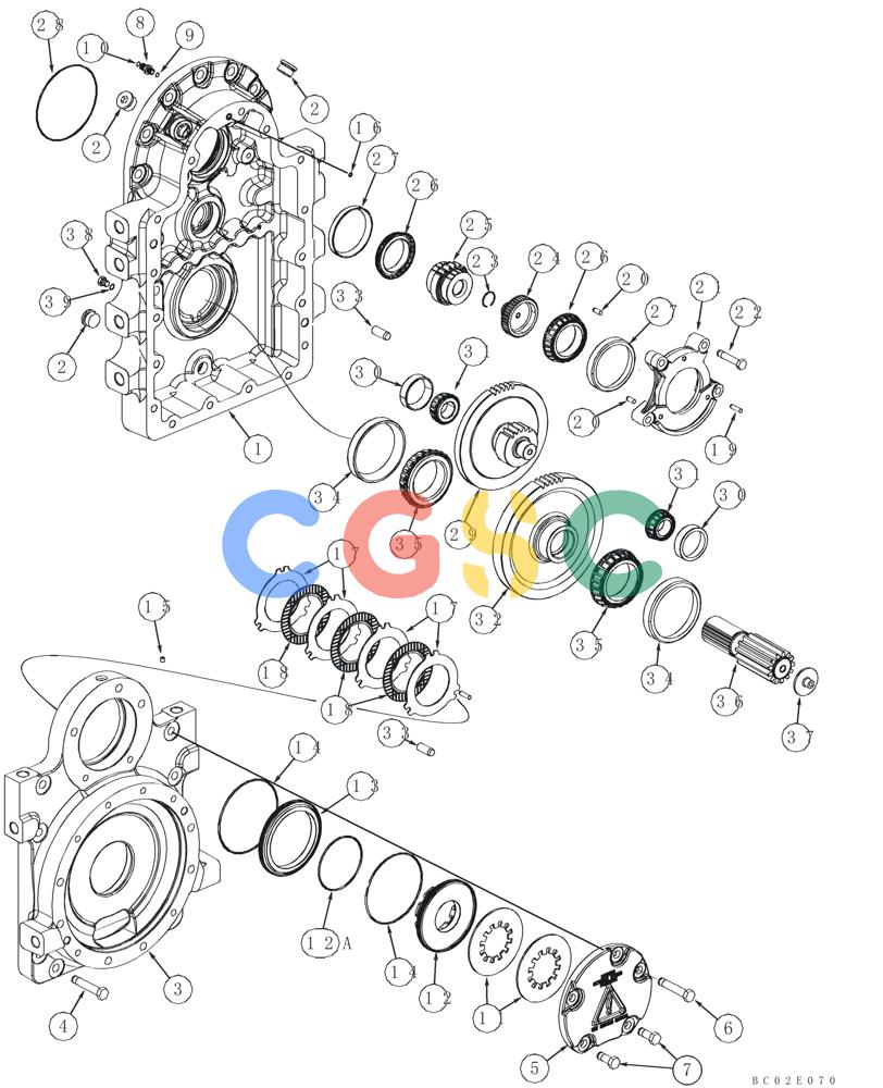 纽荷兰零件查询(D75) - CRAWLER DOZER - NA (1/06-) (06-07) - FINAL DRIVE ASSY, DROP HOUSING New Holland Constructuion