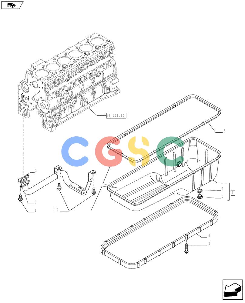 神钢零件查询(F4HFE613V A003) - ENGINE 5801366314 - 84169139 (9/10-) (10.102.01) - ENGINE OIL SUMP (504084714) Kobelco