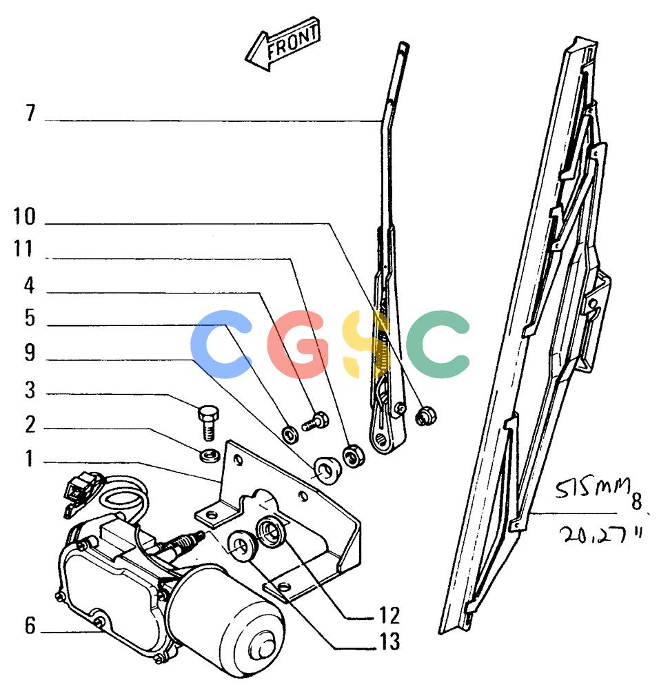 纽荷兰零件查询(FD14E) - CRAWLER DOZER (95.6520[014]) - ROPS CAB-REAR WINDSHIELD WIPER New Holland Constructuion