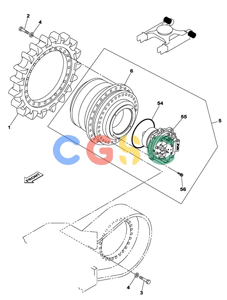 纽荷兰零件查询(E805) - CRAWLER EXCAVATOR TIER 3 (7/06-) (06-001-00[01]) - TRAVEL MOTOR AND REDUCTION GEAR New Holland Constructuion