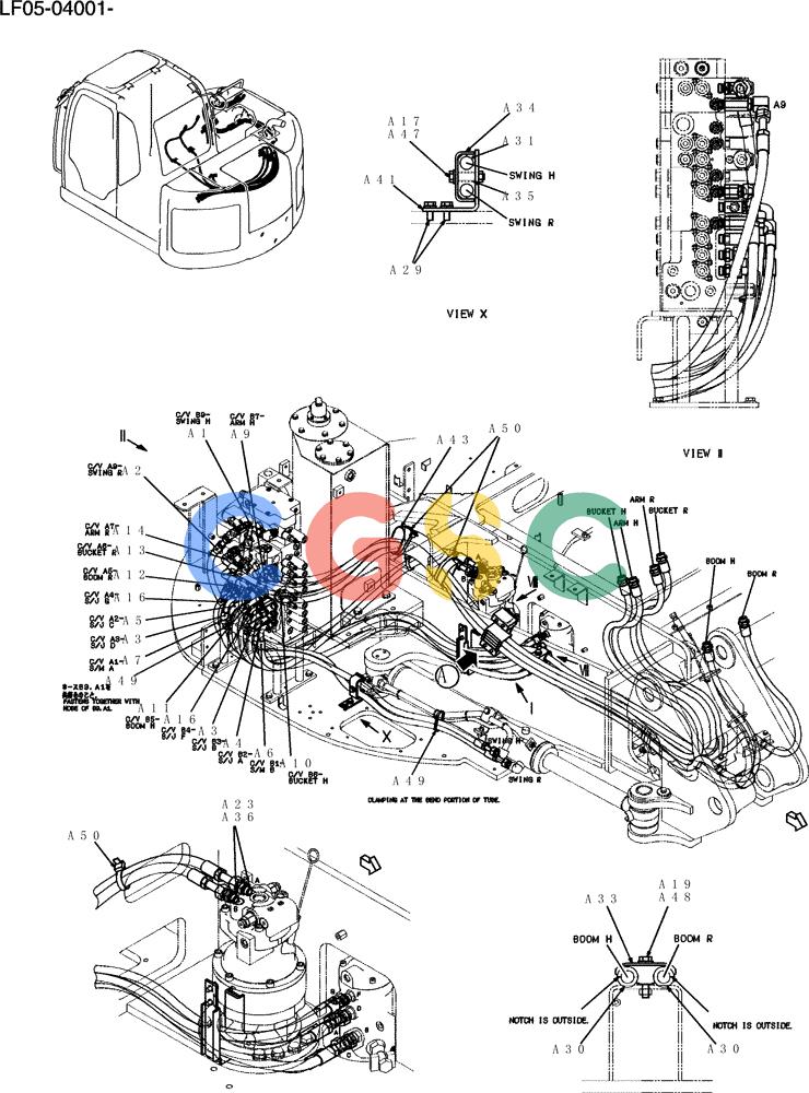 纽荷兰零件查询(E80BMSR) - CRAWLER EXCAVATOR ASN LF05-04001 - (N8TA18060) (090-01[1]) - HYD LINES, PUMP New Holland Constructuion