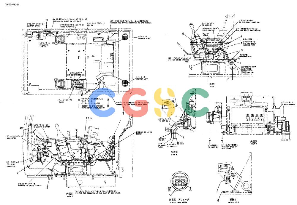 神钢零件查询(ED150) - BLADE RUNNER EXCAVATOR/DOZER ASN YH02-01384 (4/02-12/03) (01-015[1]) - HARNESS ASSY, CAB Kobelco