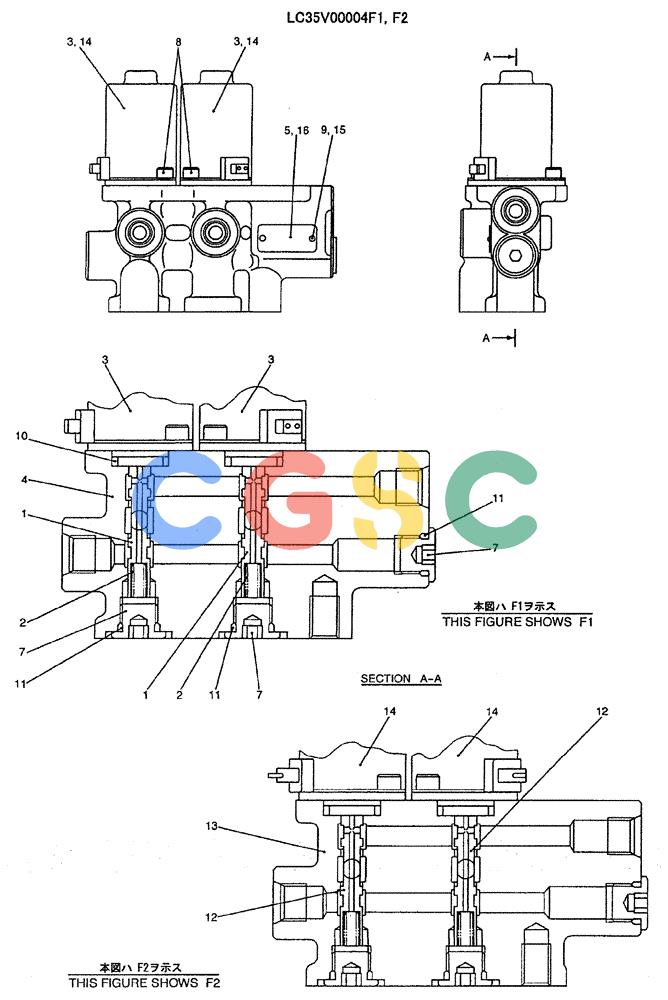 神钢零件查询(ED150) - BLADE RUNNER EXCAVATOR/DOZER ASN YH02-01384 (4/02-12/03) (04-003) - VALVE ASSY, SOLENOID Kobelco