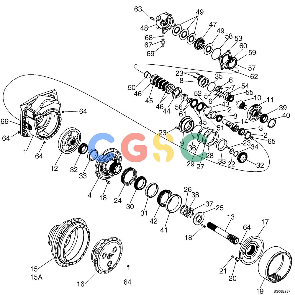 纽荷兰零件查询(D150B) - CRAWLER DOZER TIER 3 (HYDRO) (10/07-) (06-06) - FINAL DRIVE ASSEMBLY New Holland Constructuion