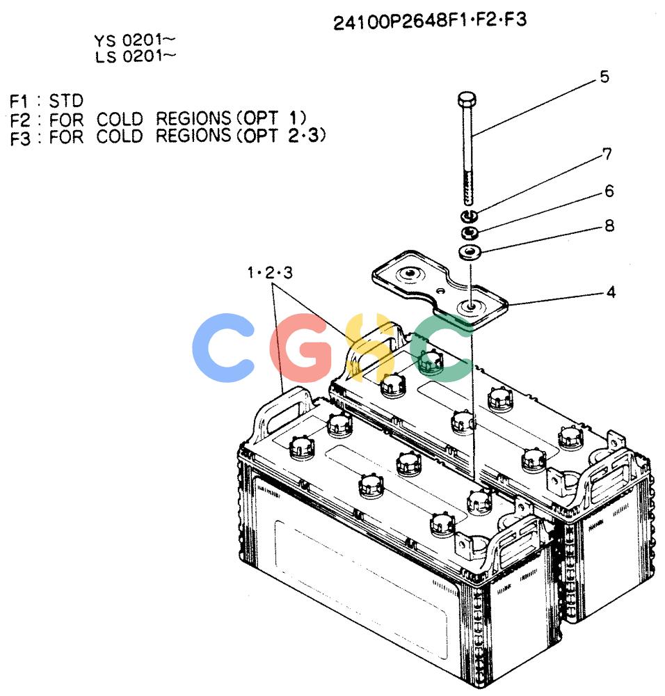 神钢零件查询(K916LC) - MARK II EXCAVTOR ASN YS0201 (1/89-12/03) (05-019) - BATTERY ASSY Kobelco