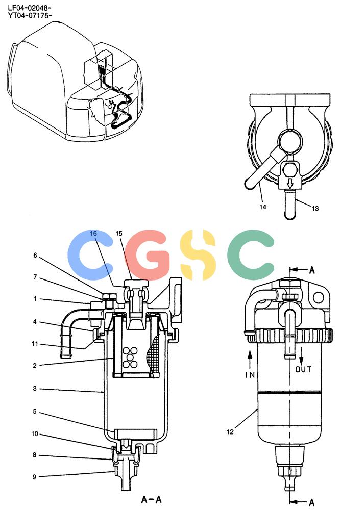 纽荷兰零件查询(E70SR) - MIDI CRAWLER EXCAVATOR ASN YT04-07175 (01-014) - SEPARATOR ASSY, WATER New Holland Constructuion