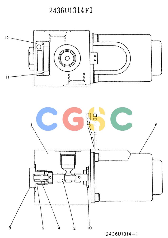 神钢零件查询(K907LC) - MARK II EXCAVATOR BTW YQU0001 - YQU0400 (1/87-12/03) (11-015) - VALVE ASSY, SOLENOID 2436U1314F1 Kobelco