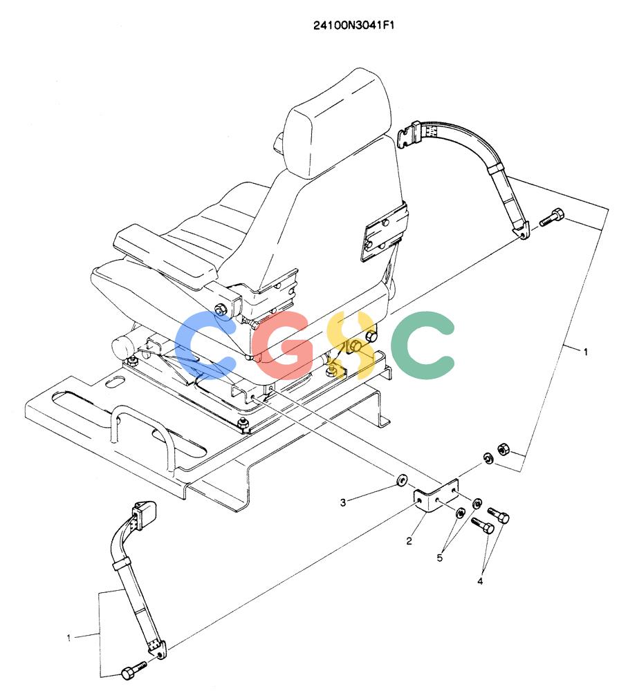 神钢零件查询(K904EL) - EXCAVATOR ASN LX1401 (1/86-12/03) (08-004) - BELT ASSY, SEAT Kobelco