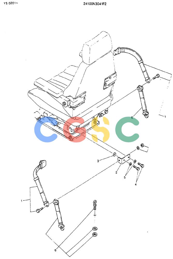 神钢零件查询(MD450BLC) - EXCAVATOR BTW TS0201 - TS0394 (1/80-12/06) (08-004) - BELT ASSY, SEAT Kobelco