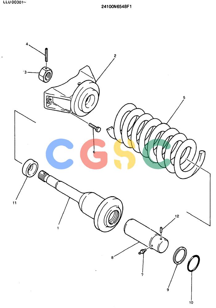 神钢零件查询(MD240C) - EXCAVATOR BTW LLU0301 - LLU0600 (1/80-12/06) (07-005) - SPRING ASSY, TRACK - 24100N6548F1 Kobelco