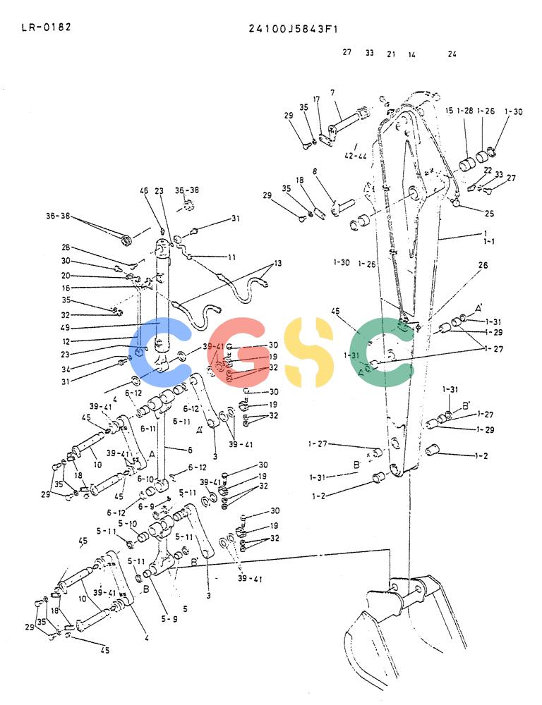 神钢零件查询(K914) - EXCAVATOR ASN LR-0143 (1/79-12/03) (08-034) - ARM ASSY LONG 4.8M Kobelco