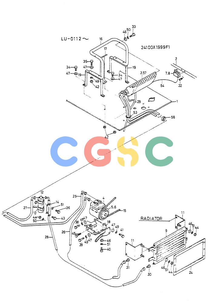 神钢零件查询(K935) - EXCAVATOR SUPPLEMENT ASN LU00154 (1/76-12/03) (07-021) - COOLER ASSY, CAR P/N 24100X1999F1 Kobelco