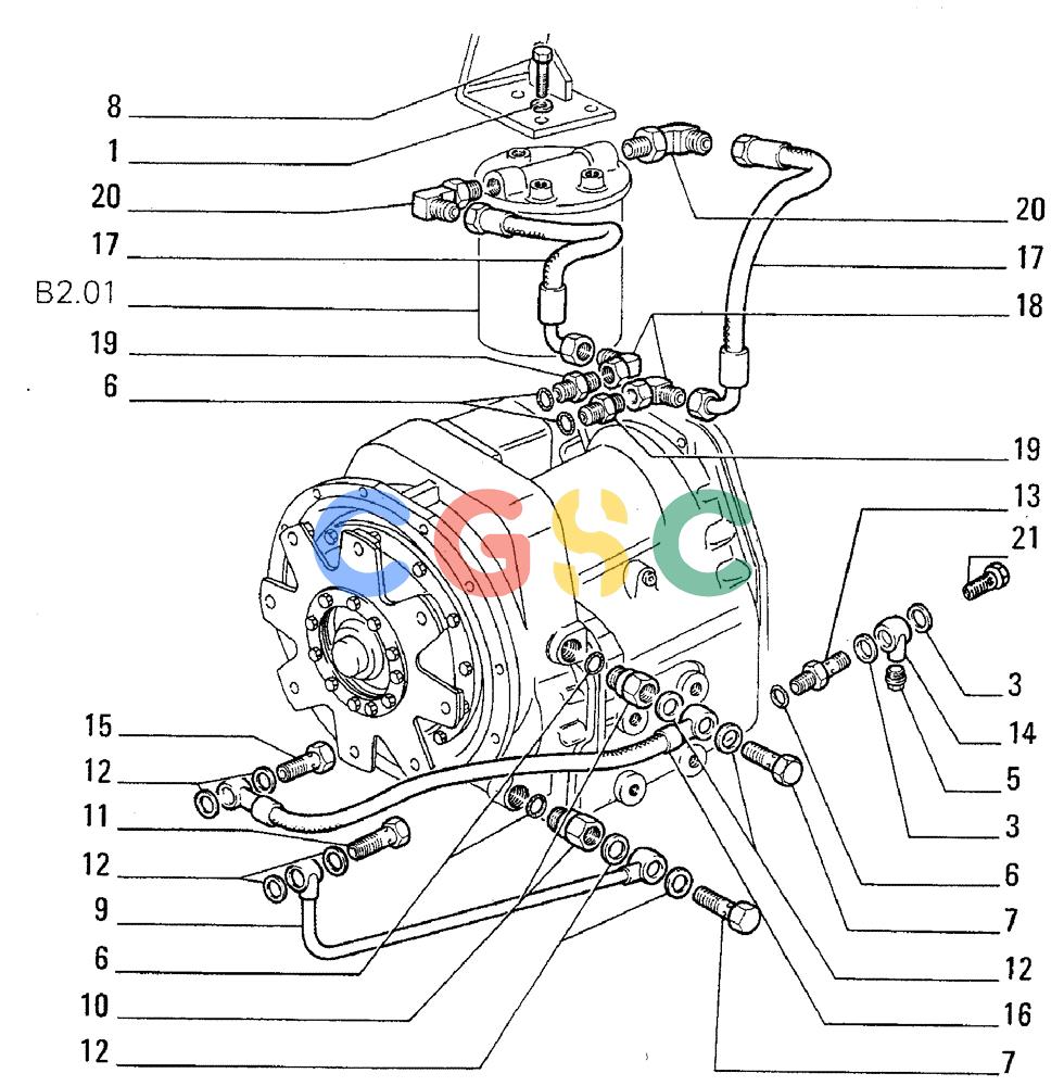 纽荷兰零件查询(FL5B) - CRAWLER LOADER (B2.06[001]) - TRANSMISSION LUBRICATION SYSTEM New Holland Constructuion