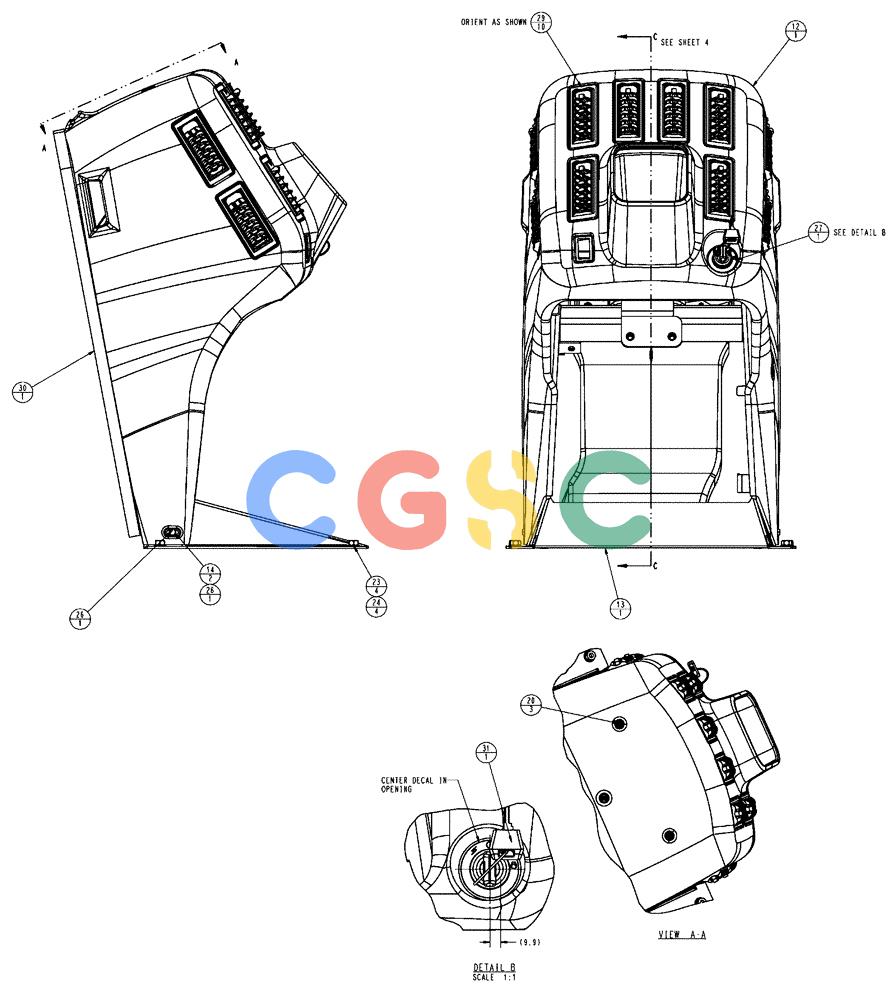 凯斯零件查询(FLX3510) - FLOATER (8/04-8/06) (01-019[01]) - FRONT CONSOLE, HVAC ASSEMBLY Case Agriculture