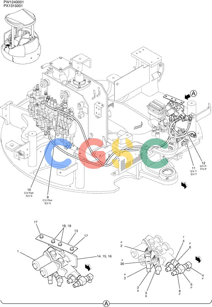 纽荷兰零件查询(E35SR) - COMPACT CRAWLER EXCAVATOR ASN PX13-15001 (N6TN61732) (NA) (1/06-) (01-035) - CONTROL LINES, VALVE (NIBBLER & BREAKER) New Holland Constructuion