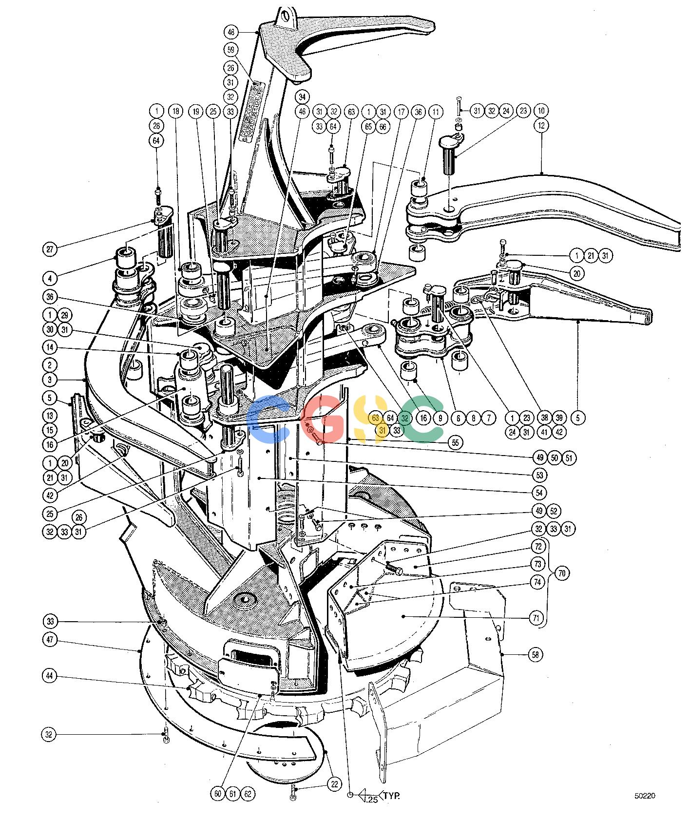约翰迪尔零件查询FR5000 - ATTACHMENTS FELLING HEAD 20`` ( 63586 - ) 4534-029/13 [4534-029/13]EPC John Deere online