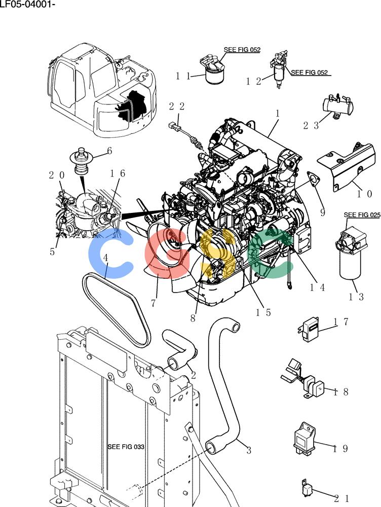 纽荷兰零件查询(E80BMSR) - CRAWLER EXCAVATOR ASN LF05-04001 - (N8TA18060) (020-01[1]) - ENGINE ASSY New Holland Constructuion